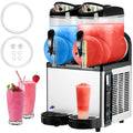 Garvee 12Lx2/6.4 Gals Commercial Slushy Machine Margarita Machine 500W Frozen Drink Machine Food-Grade PC Tanks for Restaurants Bars Pool Parties