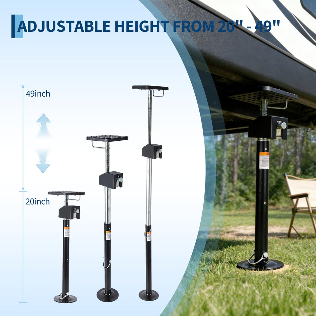 Garvee 6 Pack RV Slide Out Supports Jack with Flat Top Support Block, 21"-49" Adjustable, Heavy-Duty 20,000lbs, Compatible with Campers & RVs (Copy)