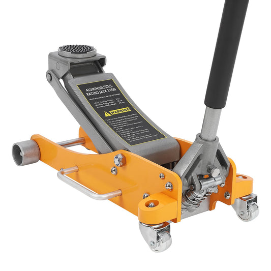 Garvee 3 Ton Floor Jack Low Profile, Aluminum and Steel Hydraulic Floor Jack with Dual Pistons Quick Lift Pump, Lifting Range 3.86"-19.49"