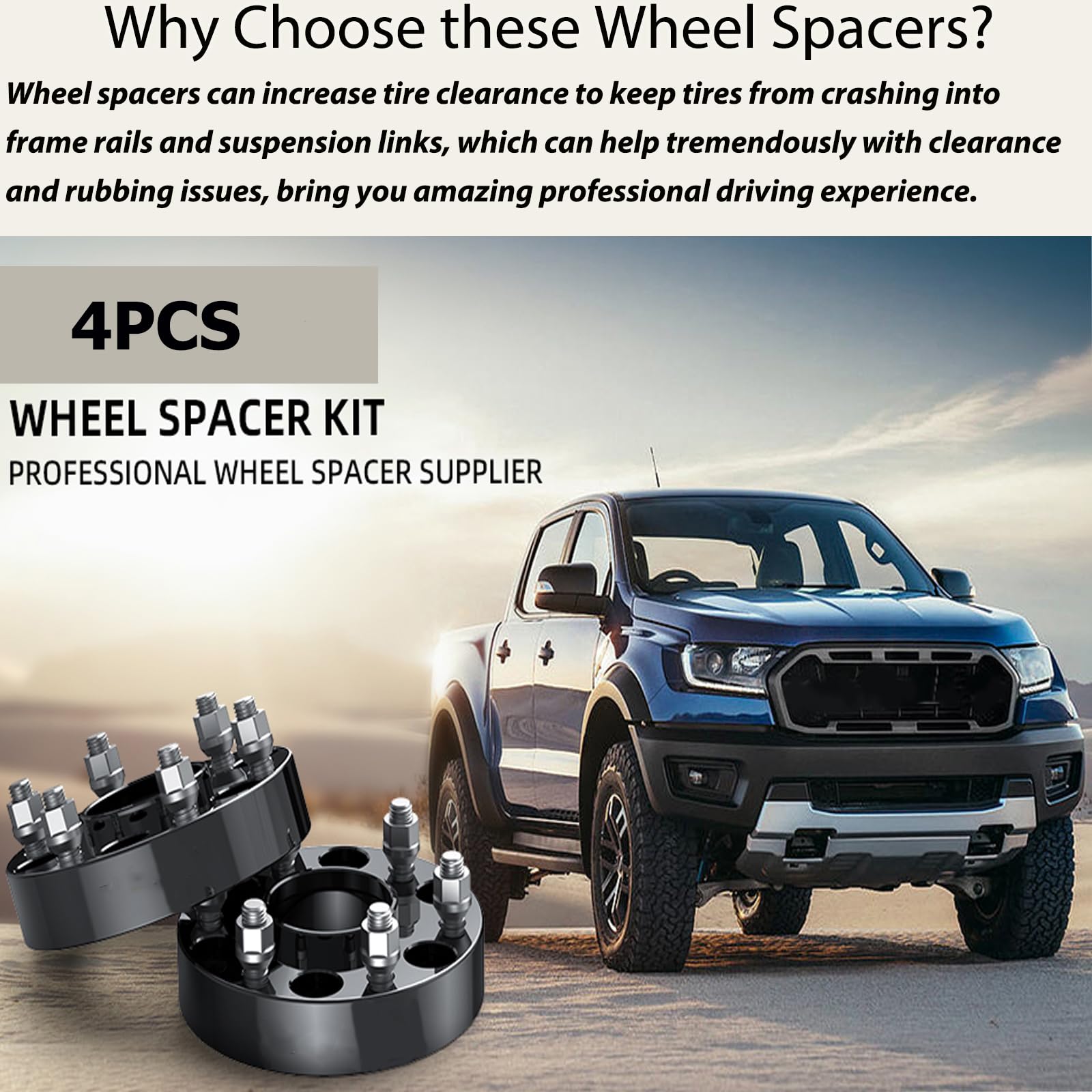 Garvee 1 Inch Golf Cart Wheel Spacers 4 Pcs 4x4 to 4x4 for EZ GO EZGO Club Car 25mm Black Aluminum