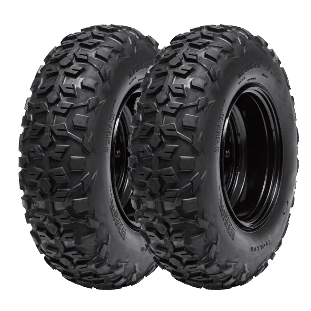 Garvee ATV UTV Tire 25x8-12 Set of 2, 6 Ply Tubeless Mud Tires, Sport All Terrain, 12mm Deep Tread, Black