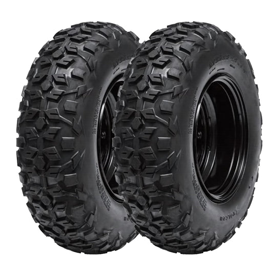 Garvee ATV UTV Tire 25x8-12 Set of 2, 6 Ply Tubeless Mud Tires, Sport All Terrain, 12mm Deep Tread, Black