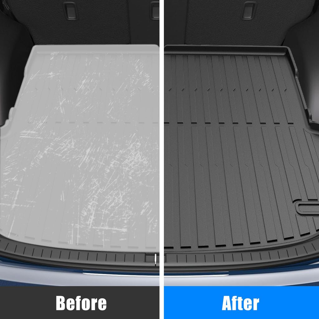 Garvee Cargo Mat for 2021-2023 Hyundai Santa Fe, All-Weather Rear Cargo Protector TPE Durable Easy Clean Black