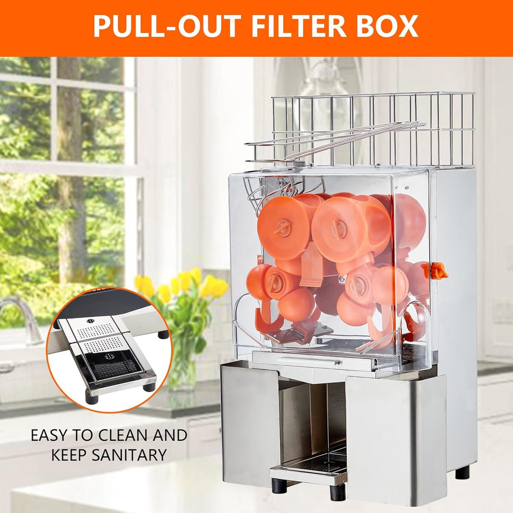 Garvee 120W Commercial Orange Juicer, 110V Electric Semi-Automatic