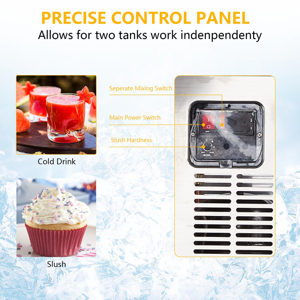Garvee 15L/3.96 Gals Commercial Slushy Machine Margarita Machine 400W Frozen Drink Machine Food-Grade PC Tanks for Restaurants Bars Pool Parties