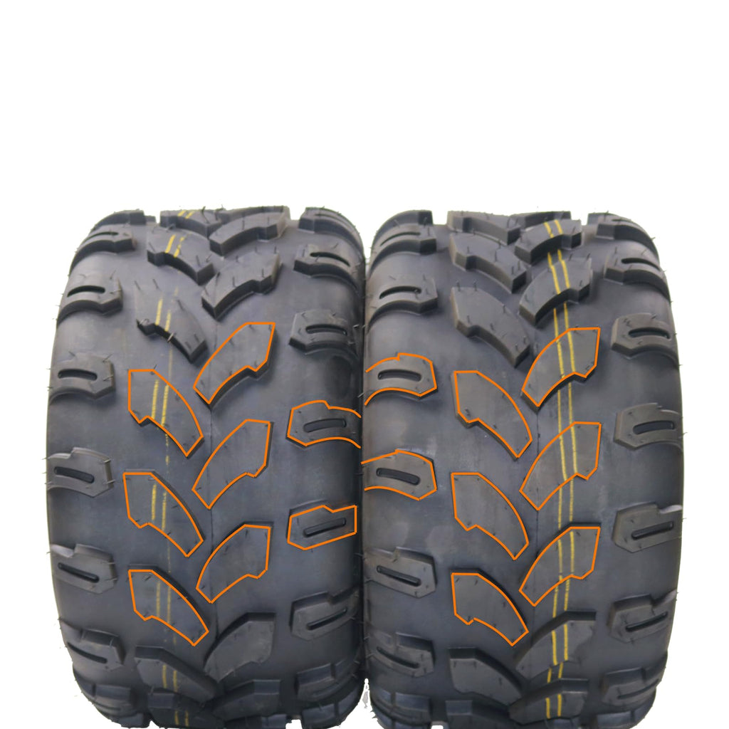 Garvee Set of 4 ATV UTV All-Terrain Tires 19X7-8 Front 18X9.5-8 Rear 4-Ply Tubeless Black