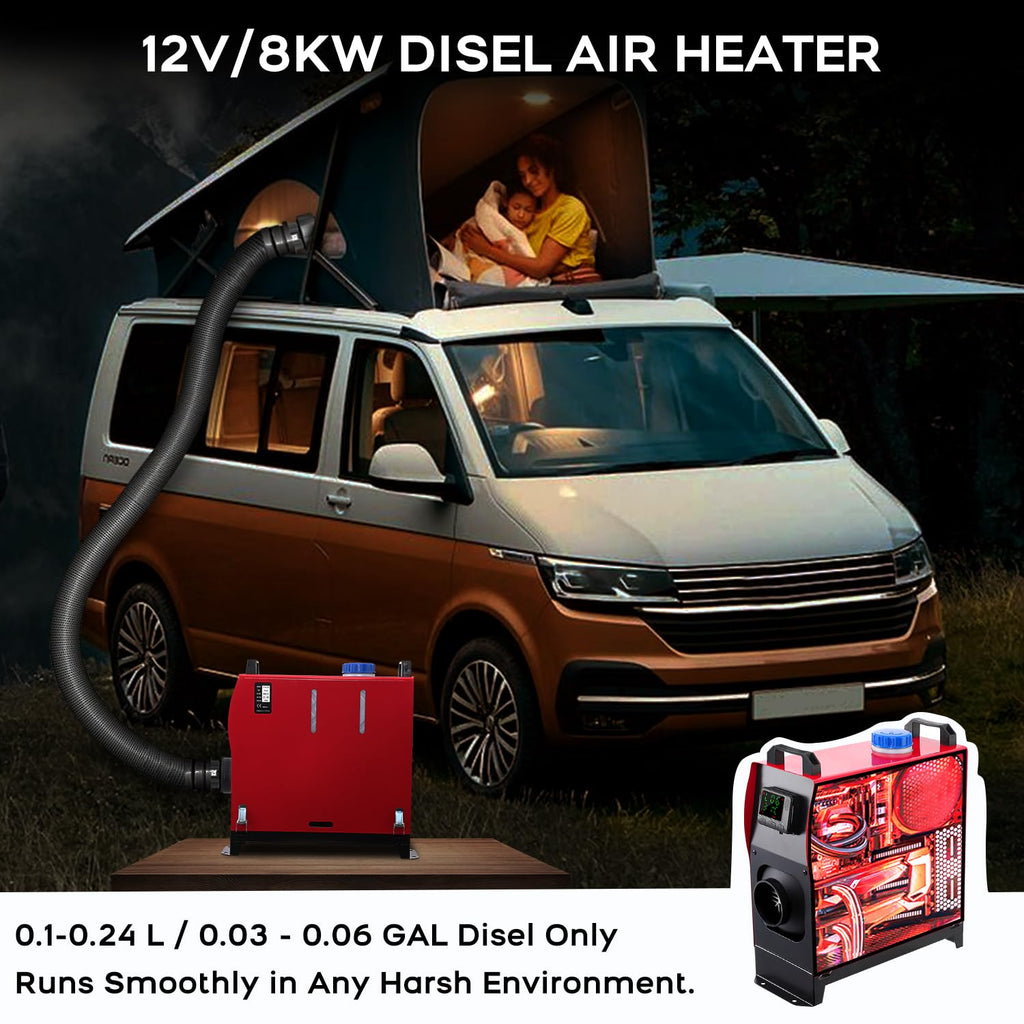 Garvee 8KW Diesel Heater, Diesel Air Heater All in One 12V, Portable Diesel Heater with LCD Monitor & Remote Control, 5L, for Vehicles RV Truck Boat Bus Motorhomes Caravans