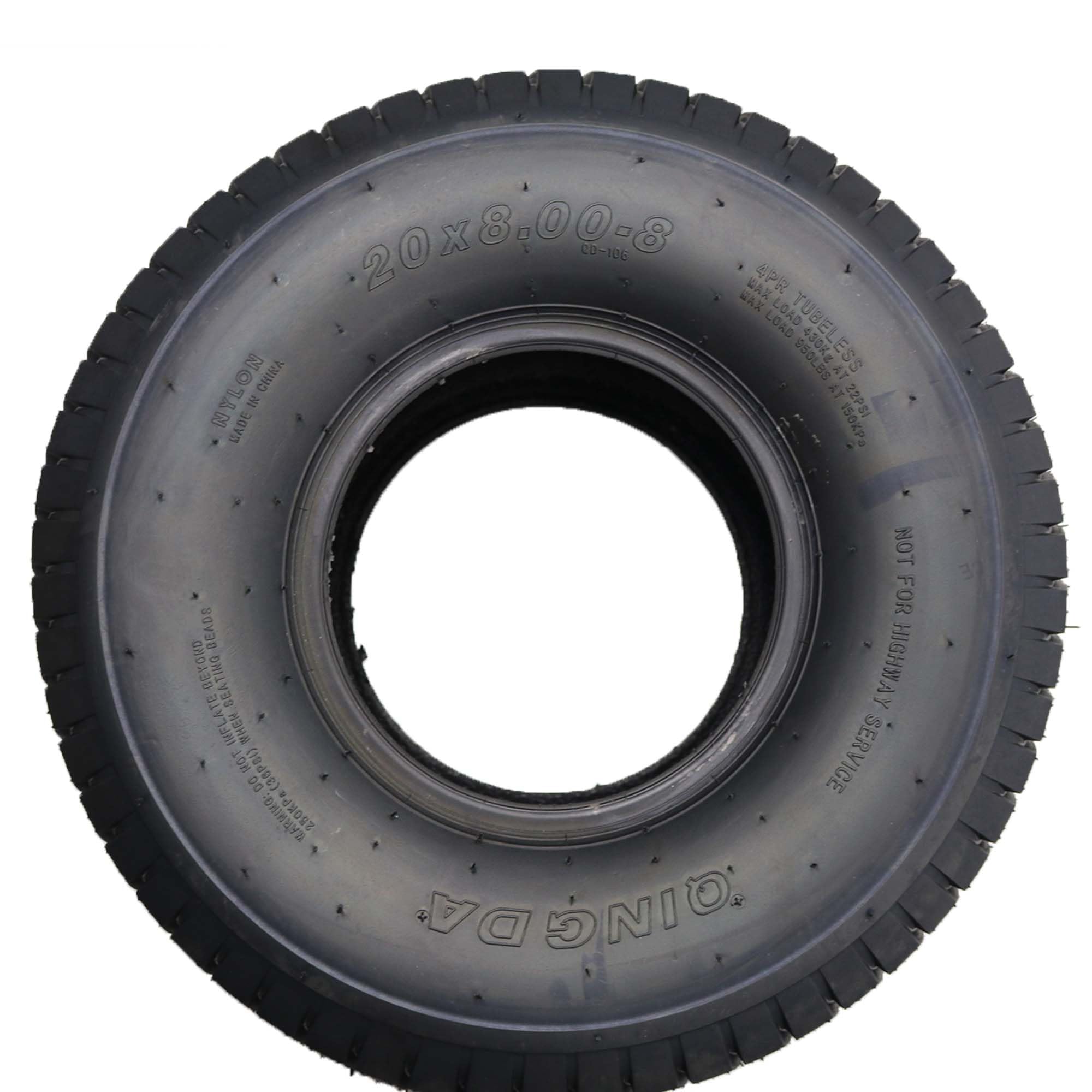 Garvee 20x8.00-8 Mower Tire 2Pcs for Garden Tractors & Riding Mowers