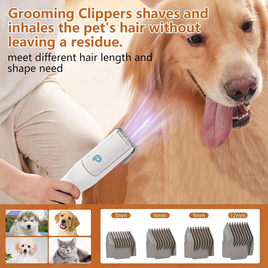 Garvee Pet Grooming Vacuum Suction Dog Grooming kit with 2 L Large Dust Cup Low Noise Dog Hair Remover, Gold