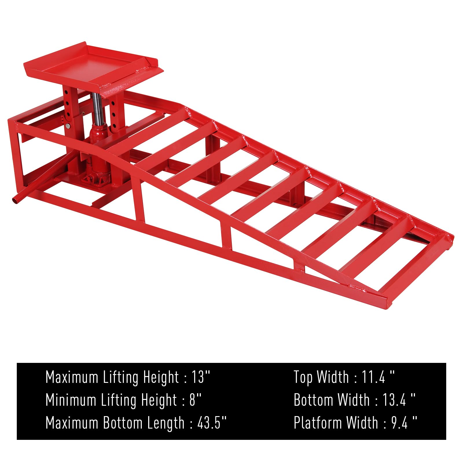 Garvee 2 Pack Hydraulic Car Ramps Truck Ramps Lifts 5T 10000lbs Car Trailer Garage Vehicle Ramps Lifts for Car Repair Red