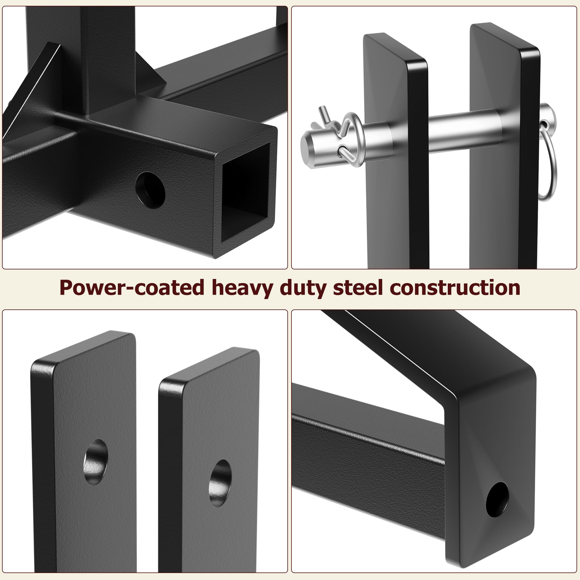 Garvee 3 Point Quick Hitch Receiver,2" Receiver Quick Hitch Compatible Category 1 Tractor,Heavy Duty 3 Point Hitch Farm Equipment and Subcompact Trailer Hitch Attachments
