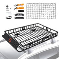 Garvee Roof Rack Cargo Carrier Basket Universal Rooftop 64''X39''X6'' Black with Cargo Net and Luggage Holder for Pick Up Trucks 200lbs Capacity