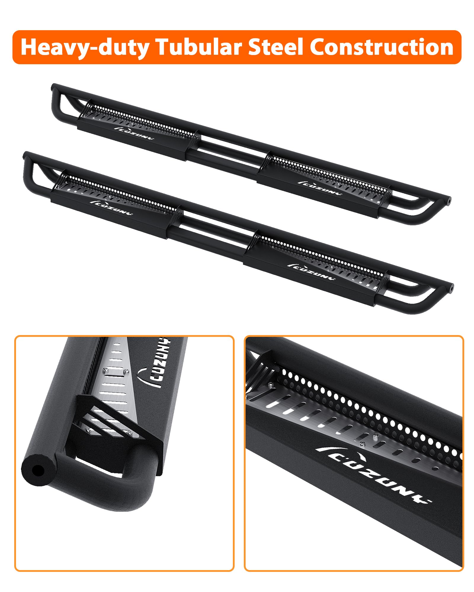Garvee Running Boards Compatible with 2019-2024 Silverado/Sierra 1500 Crew Cab,2020-2024 Silverado/Sierra 2500HD 3500HD Crew Cab,(Excl. 2019 1500 LD) Side Steps for Silverado