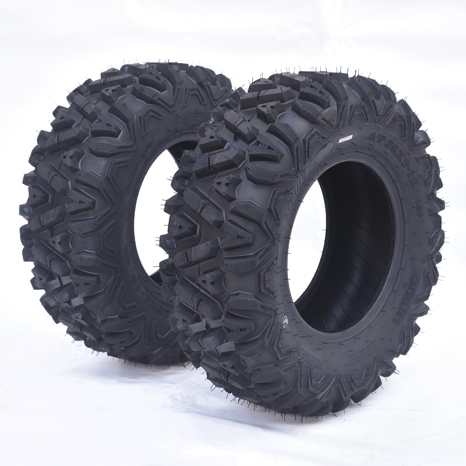 Garvee Set of 2 ATV Trail Tires 6PR Knobby Sport Tires, Tubeless - AT26x11-12-6PR TL KNIGHT