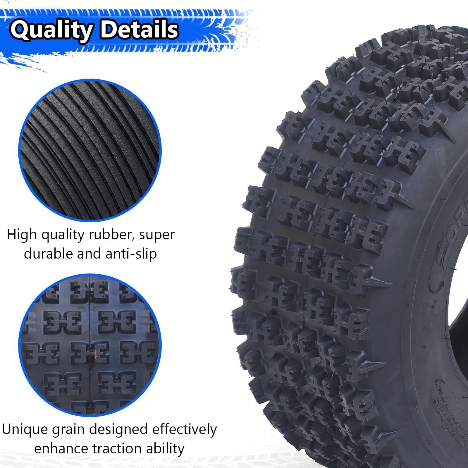 Garvee Set Of 4 ATV UTV All-Terrain Tires 23x7-10 Front 20x10-9 Rear 6-Ply Tubeless