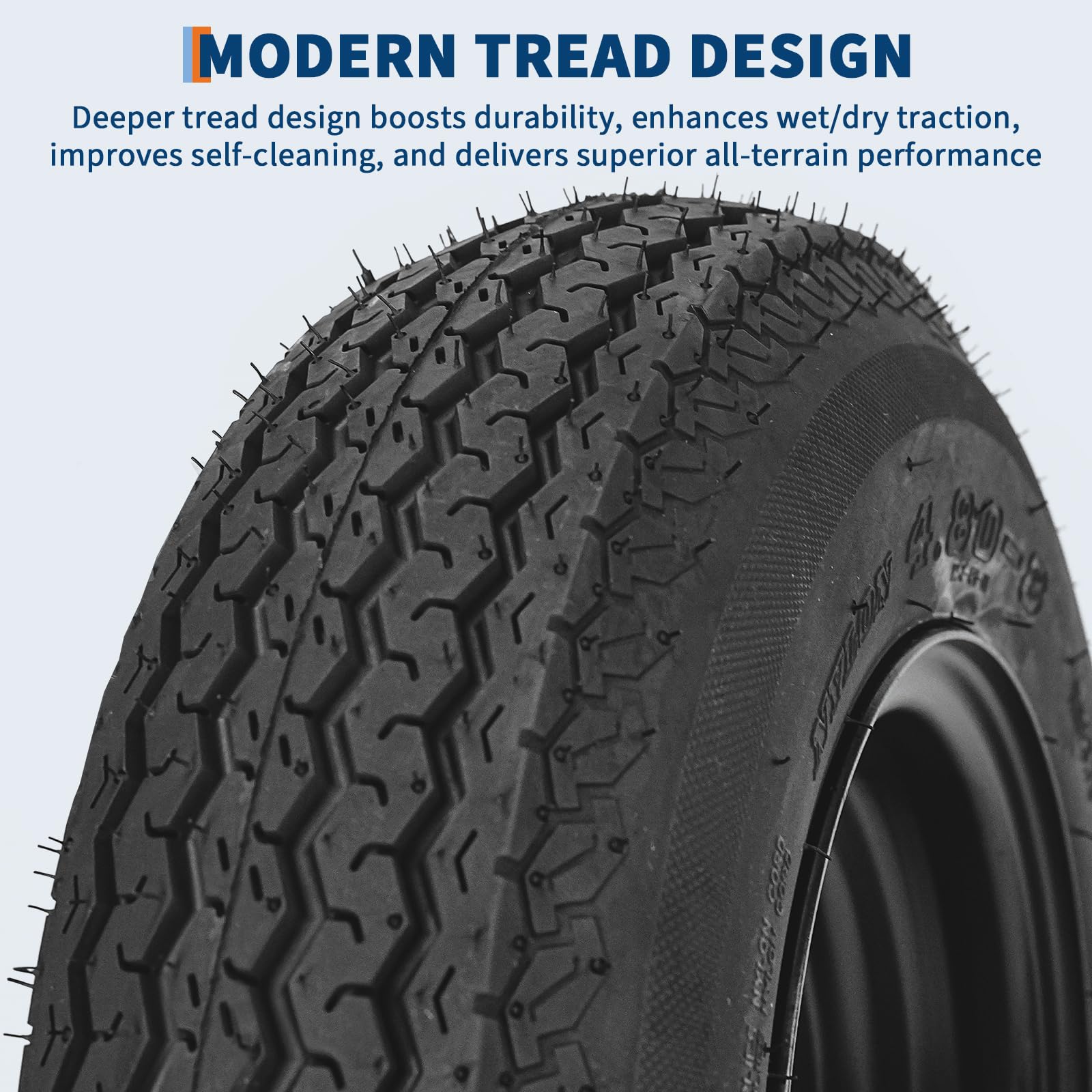 Garvee 4.80-8 Trailer Tires with Rims, 2 Pack, Load Range C 6PLY, 8"x3.75" Black Wheels 4 Lug on 4", Max Load 590 LBS @ 60 PSI, Reinforced Nylon Construction for Utility, Cargo & Boat Trailers
