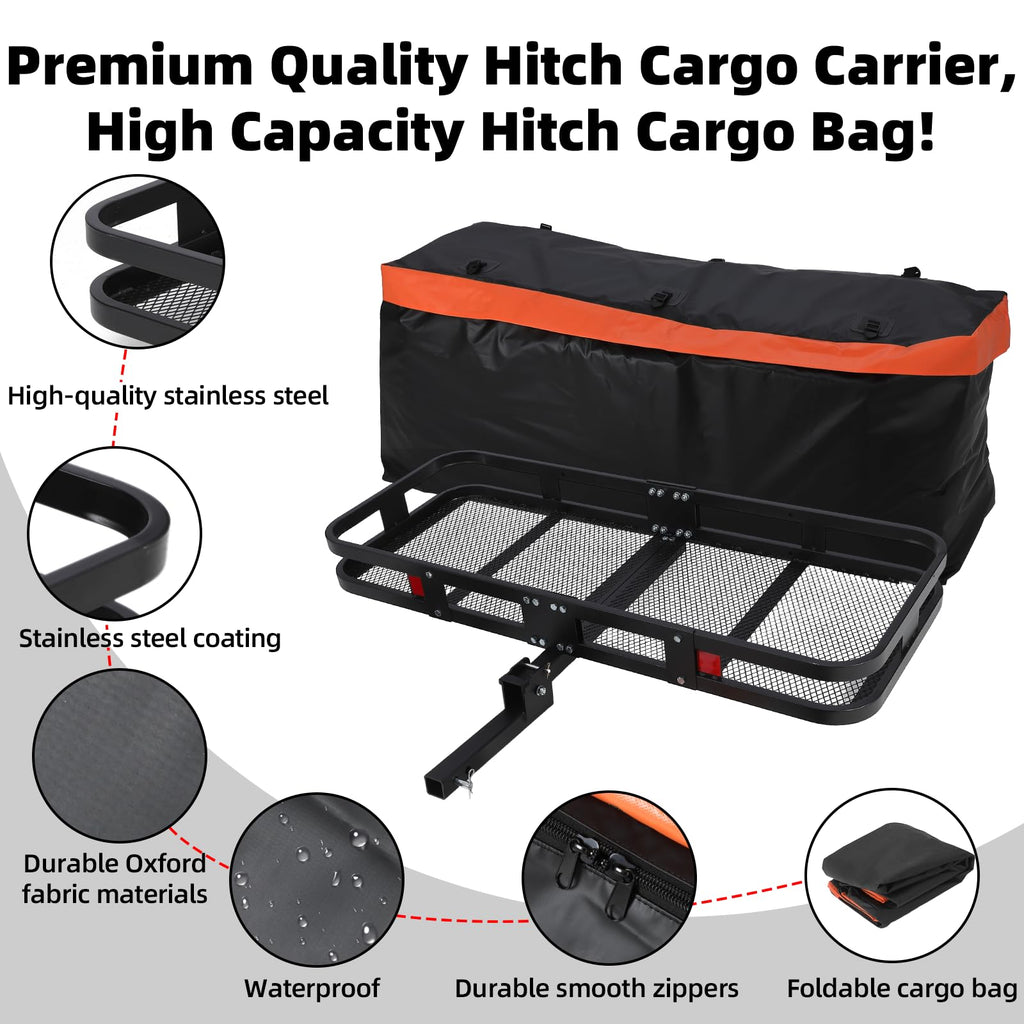 Garvee Heavy Duty Cargo Carrier 500 LBs Steel Construction Large Capacity Travel Safety