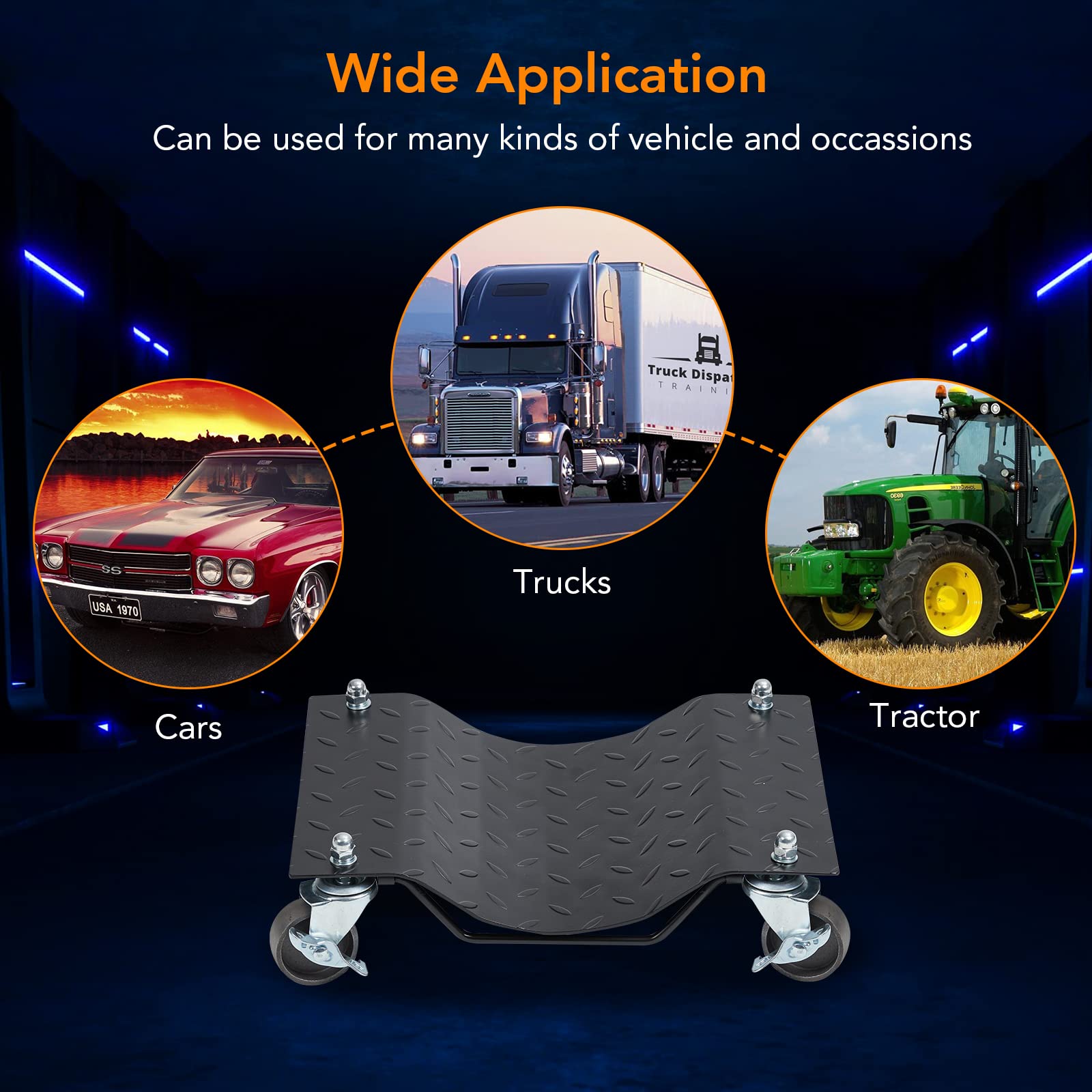 Garvee Wheel Dolly, 6000 lbs/2722 kg Car Dollies, Wheel Dolly Car Tire Stake Set of 4 Piece, Heavy-duty Car Tire Dolly Moving Cars, Trucks, Trailers, Motorcycles, and Boats, Black