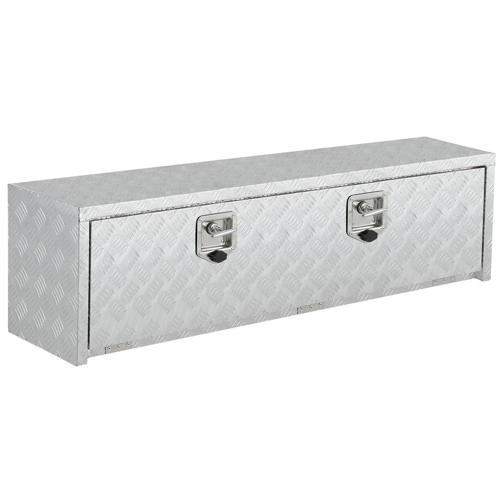Garvee 48"X18" Heavy Duty Aluminum Tool Underbody Box, Waterproof Truck Storage Organizer for Pick Up Truck Bed, Rv Trailer, Silver