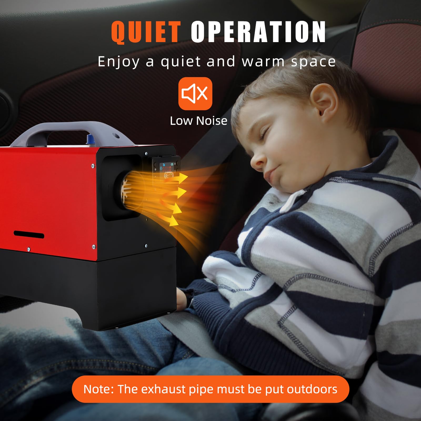 Garvee 5KW 12V Diesel Heater, All-in-One Diesel Air Heater, Portable Diesel Heater with Remote Control & LCD Monitor, Quick Heating for Car,RV,Truck, Camper,Trailer,Red