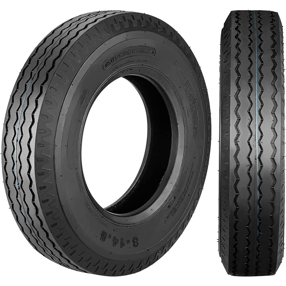 Garvee 4 PCS Trailer Tires 8-14.5 14PR Load Range G For Agricultural Terrains 14.5'' Rim Black