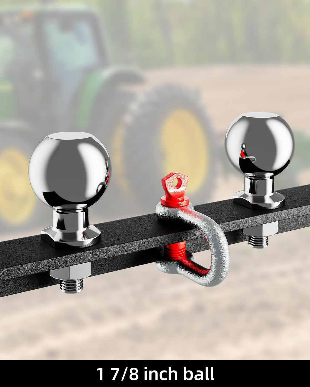 Garvee 3 Point Hitch Receiver with 2 Trailer Hitch Balls for Category 1, Compatible with Kubota, BX, LM25H, WLM Tractor, NorTrac, Yanmar, Kioti, Cat, John Deere