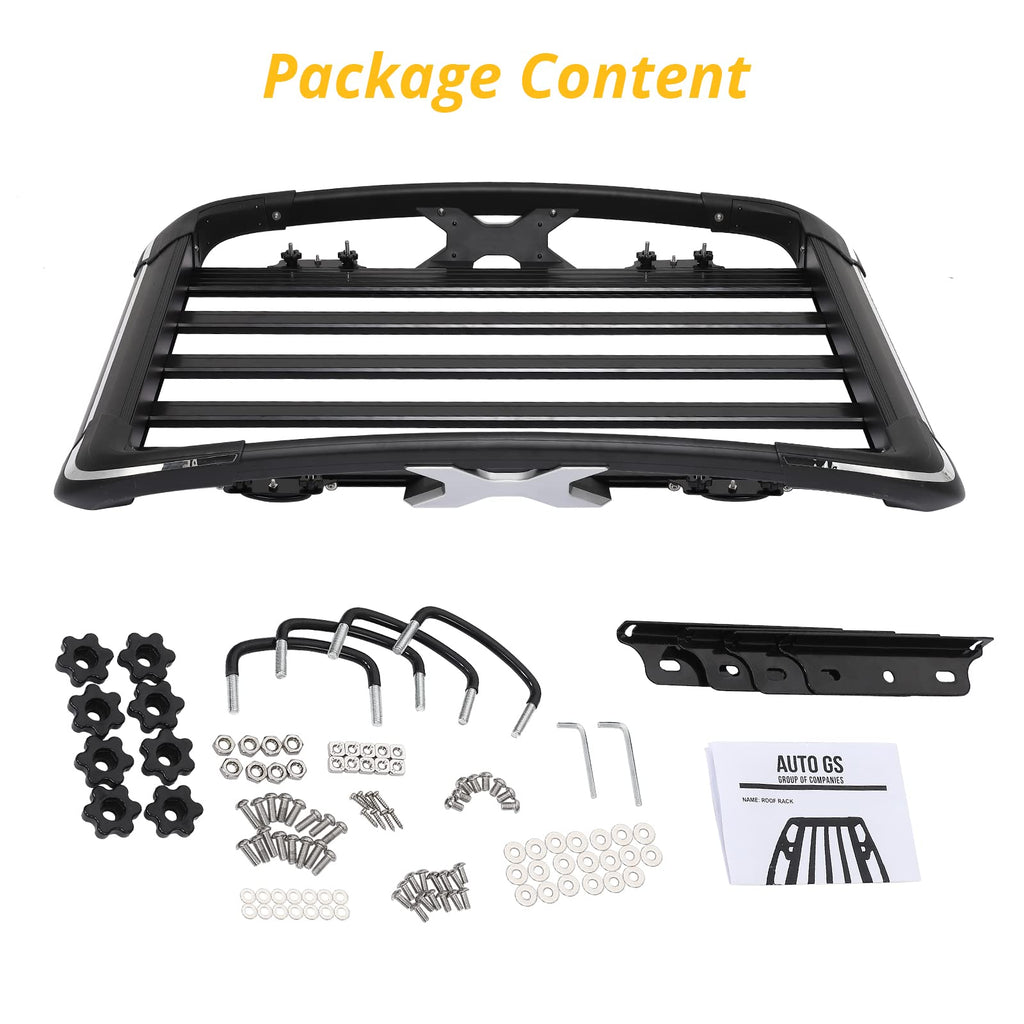 Garvee 50x38 Inch Car Roof Rack Basket 220LBS Premiun Lightweight Aluminum Cargo Basket Universal Rooftop Cargo Carrier for SUV, Pick Up,Trucks,Car-Black