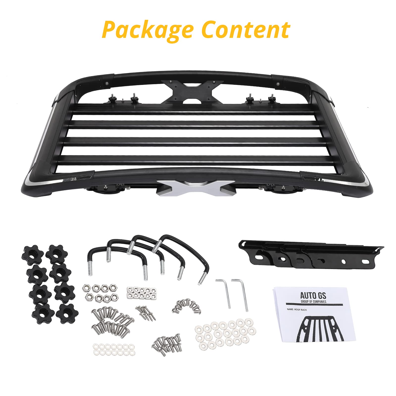Garvee 50x38 Inch Car Roof Rack Basket 220LBS Premiun Lightweight Aluminum Cargo Basket Universal Rooftop Cargo Carrier for SUV, Pick Up,Trucks,Car-Black
