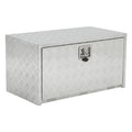 Garvee  24"X18" Heavy Duty Aluminum Tool Underbody Box Waterproof Truck Storage Organizer Chest for Pick Up Truck Bed RV Trailer, Silver