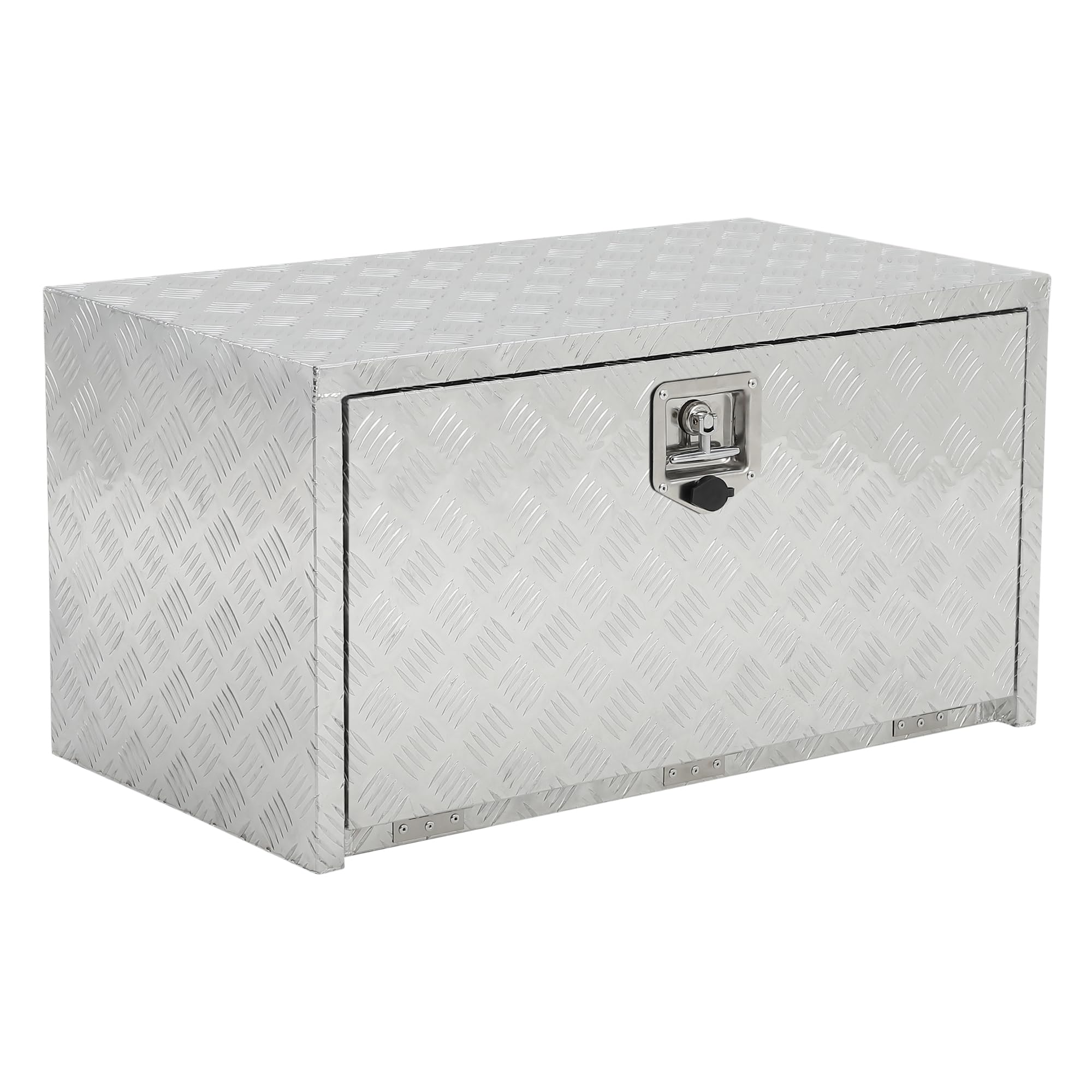 Garvee  24"X18" Heavy Duty Aluminum Tool Underbody Box Waterproof Truck Storage Organizer Chest for Pick Up Truck Bed RV Trailer, Silver