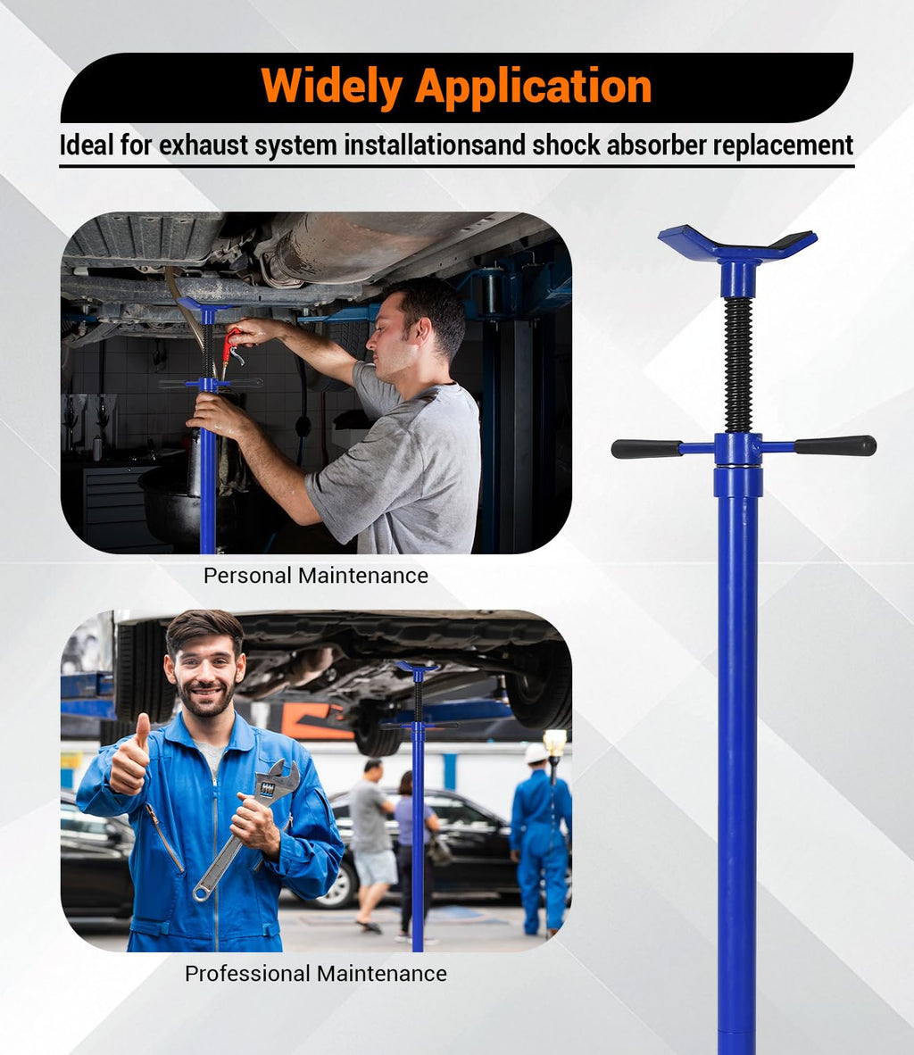 Garvee 3/4 Ton Underhoist Support Stand - 1655 lbs Capacity Jack Stand with 52" to 76" Lifting Range and 12" Diameter Base for Vehicle Lifting and Support, Blue