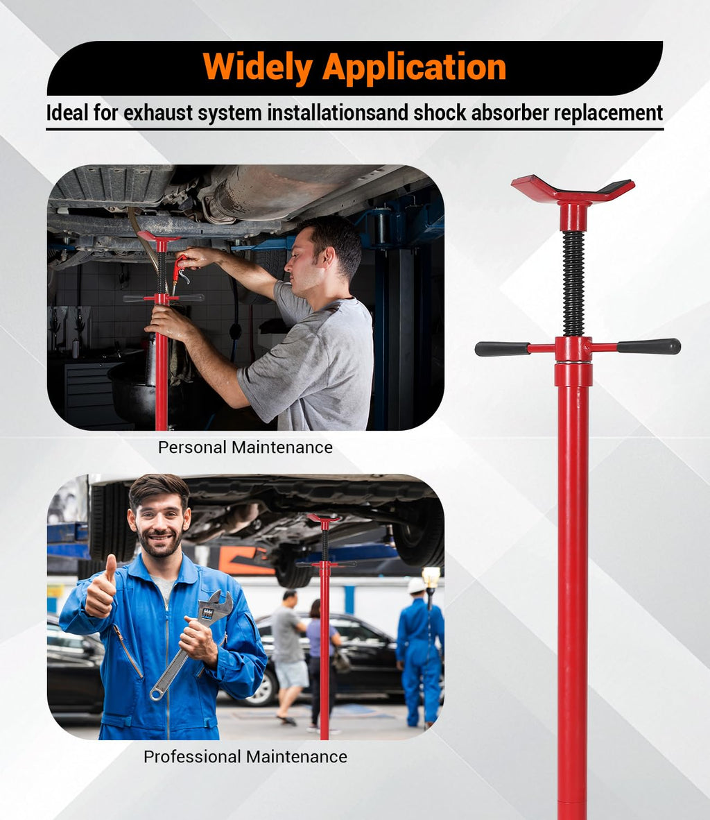 Garvee 3/4 Ton Underhoist Support Stand - 1655 lbs Capacity Jack Stand with 52" to 76" Lifting Range and 12" Diameter Base for Vehicle Lifting and Support, Red