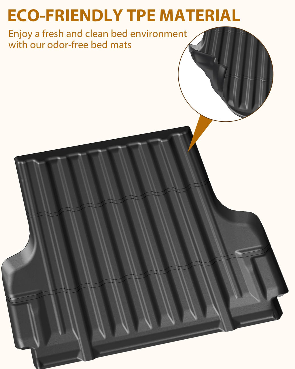 Garvee Truck Bed Mat for 2017-2024 Ford Super Duty F250 F350 F450 6.75 Feet(81.9 inches) Bed, Custom Fit All Weather TPE Pickup F-150 Bed Liner Cargo Mat