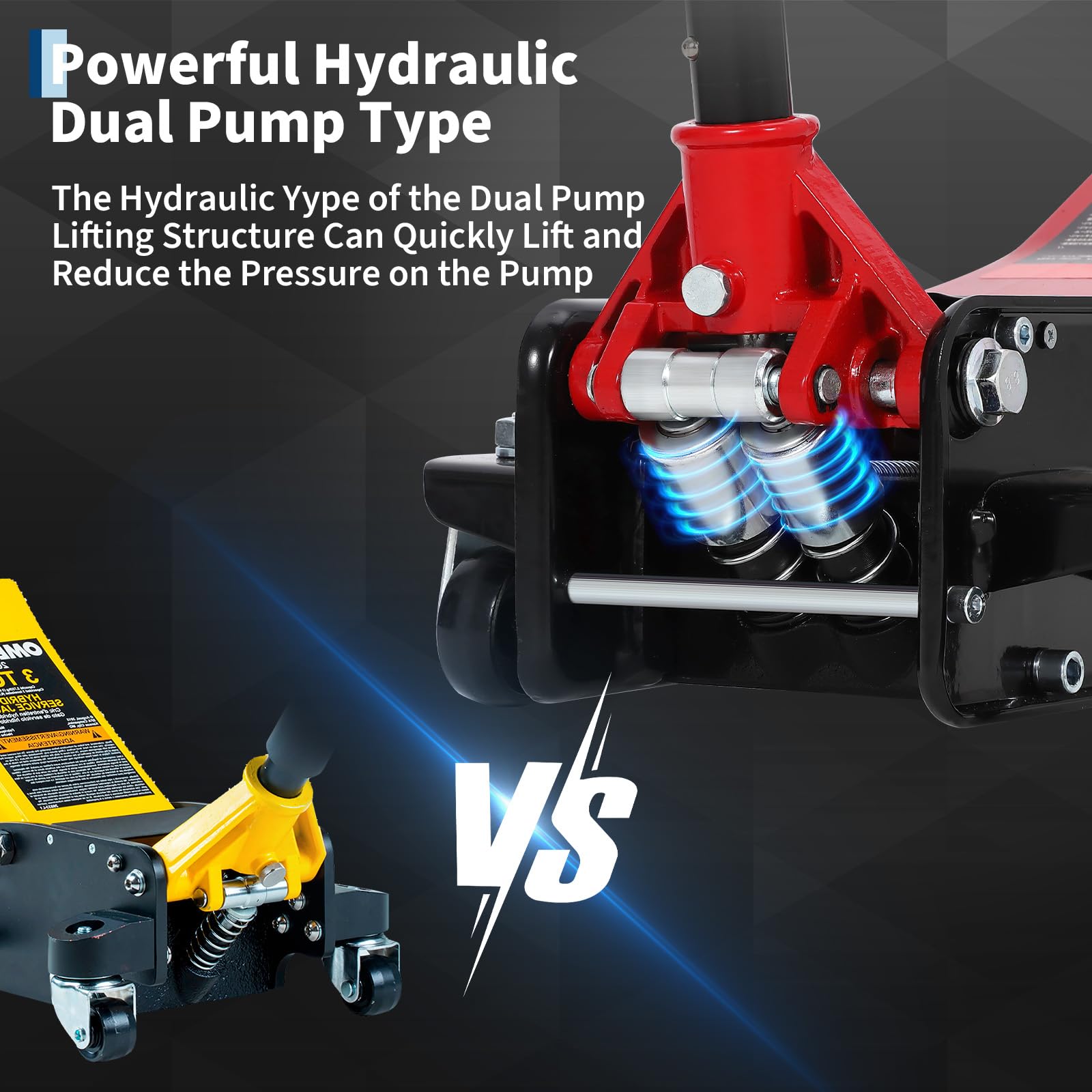 Garvee 4 Ton Low Profile Floor Jack Heavy Duty Hydraulic Jack for Car Home Workshop 3.94-20.98 Inch Lift Range
