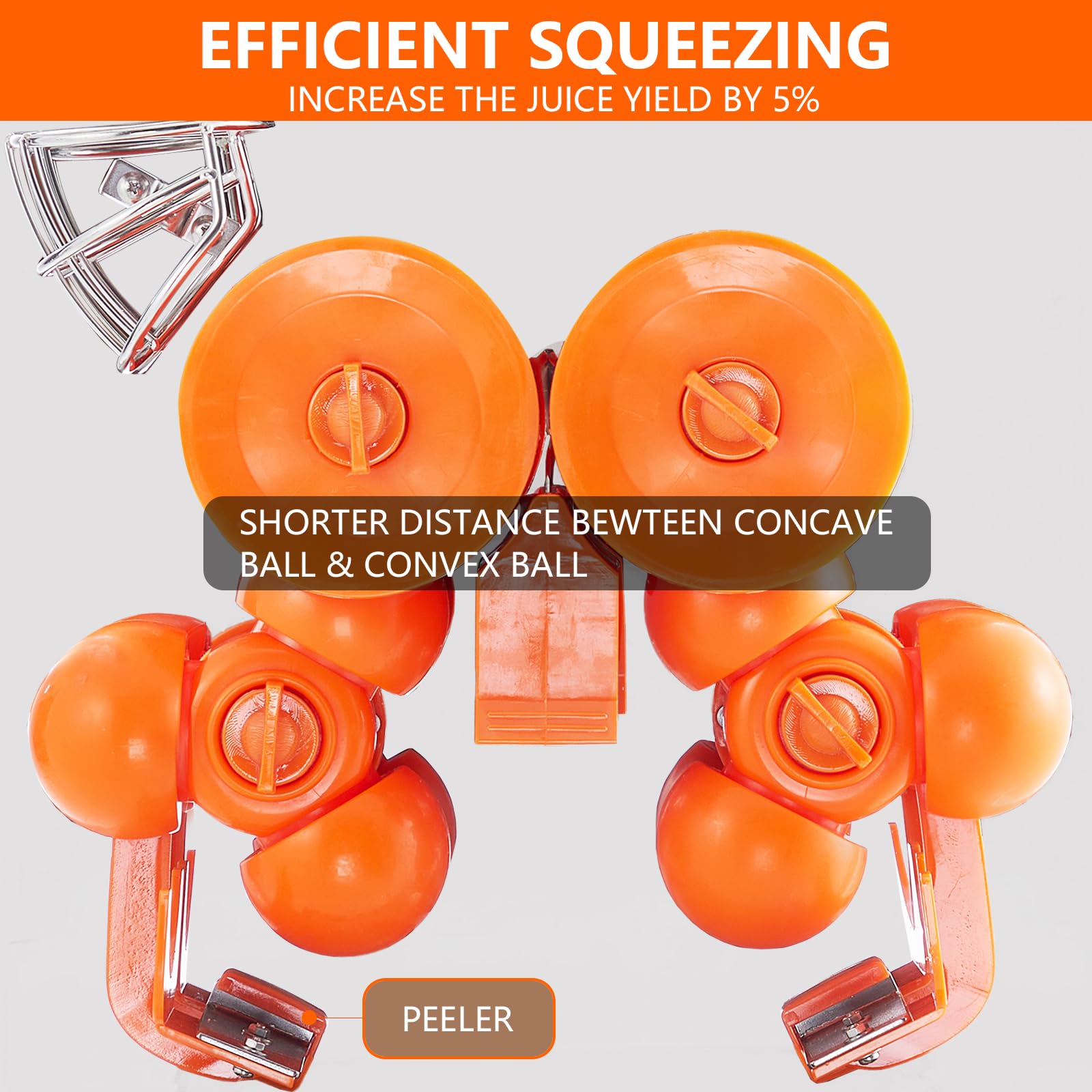 Garvee 110V 120W Commercial Juicer, 22-30 Oranges/Min, Dual Buckets