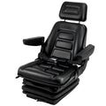 Garvee Adjustable Suspension Forklift Seat - Heavy-Duty Seat with Backrest, Headrest, Armrests, Slide Rails, and Enhanced Safety Features for Tractors, Forklifts, Excavators, and Skid Steers