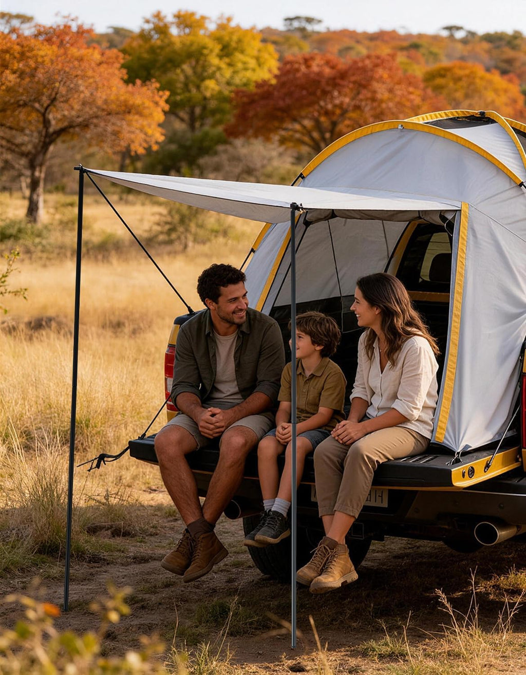 Garvee Pickup Truck Tent with Awning Shade Waterproof Oxford for 5.5-6.3 FT Truck Bed Camping Travel Outdoor Activities