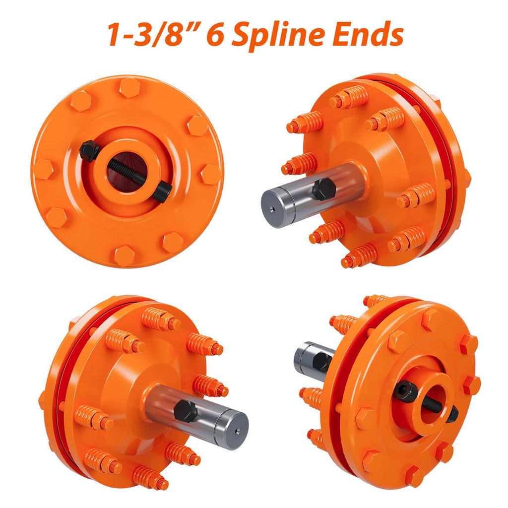Garvee Tractor PTO Slip Clutch,1 3/8" PTO Slip Clutch for PTO Shaft, Smooth Round Ends PTO Friction Clutch, Carburized Steel Tractor Slip Clutch