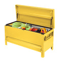 Garvee 48"x20"x20" Industrial Steel Truck Toolbox with Drawer, Lockable, Recessed Handles, Hydraulic Slow-Close Lid, Forklift Ready, Waterproof Heavy Duty Storage for Pickup Beds & Trailers, Yellow
