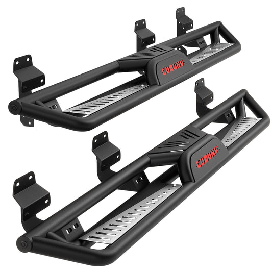 Garvee 6" Running Boards Non-Slip Design Rock Sliders Side Steps For 2015 - 2025 Ford F150 Super Crew Cab, Black Powder Coating
