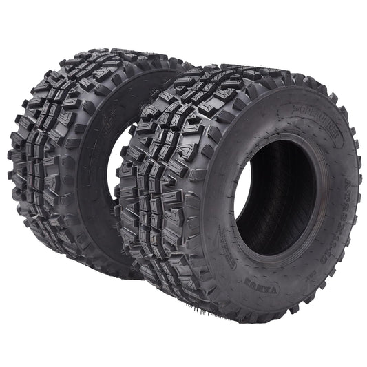 Garvee Set of 2 ATV UTV all-terrain Tires 22X8-10 4PR, Oblique Construction Non-Directional Tread Pattern QD-115, Pair of 2 UTV Tires for Suitable for Mud, Gravel, Sand, Rocky