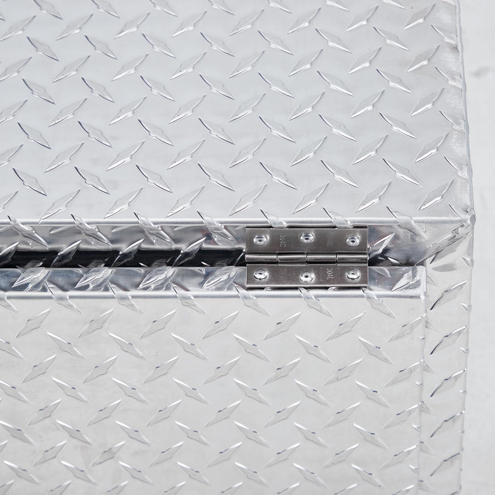 Garvee Aluminum Underbody Truck Box with T-Handle Latch, Waterproof Truck Storage Organizer Chest For Pick Up, RV Trailer, Durable Truck Side Tool Box with a Mesh Pocket-Silver