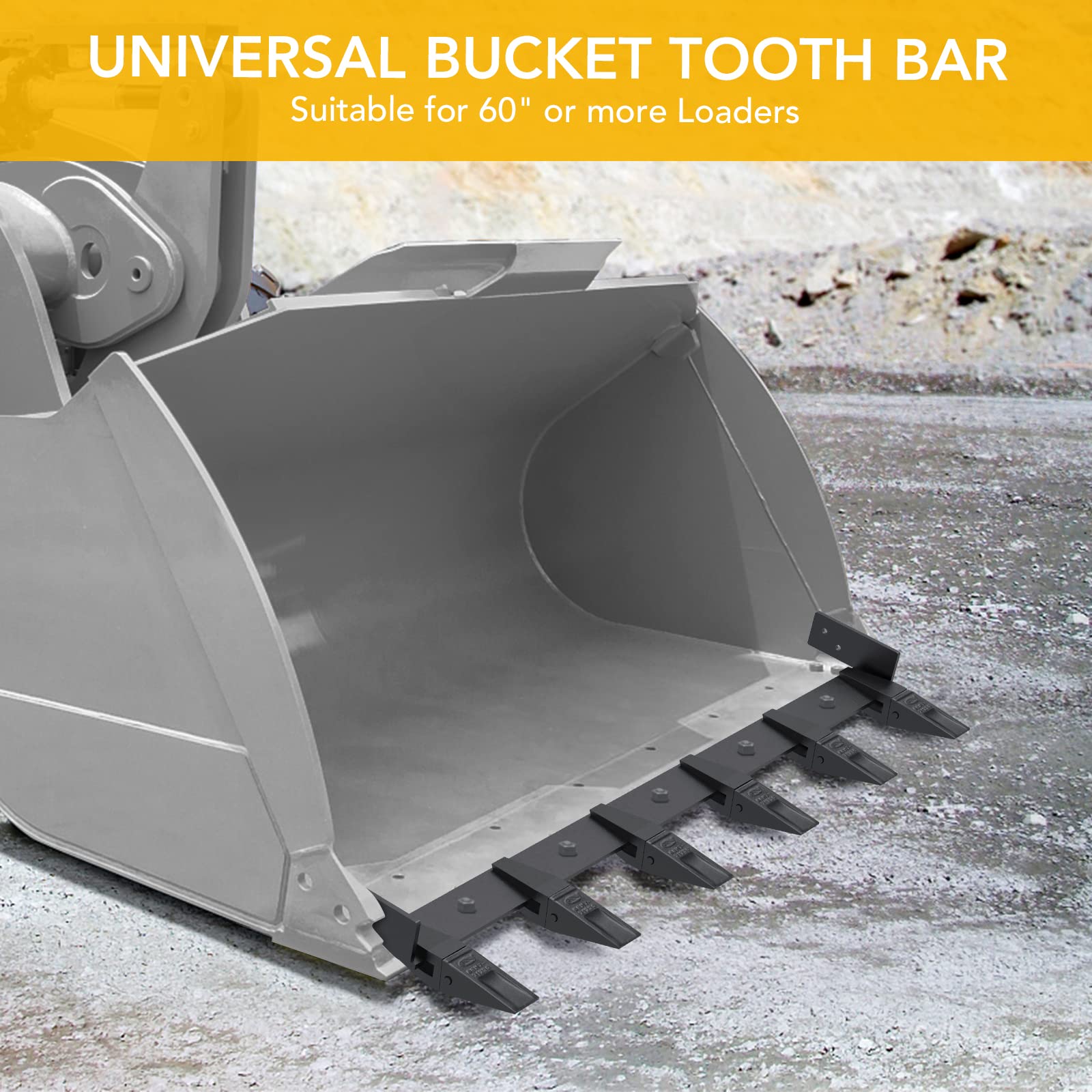 Garvee 60" Bucket Clamp on Debris Forks, Heavy Duty Clamp on Pallet Fork 4000 lbs Capacity Bucket Forks Attachments Fit for Loader Bucket Skidsteer Tractor