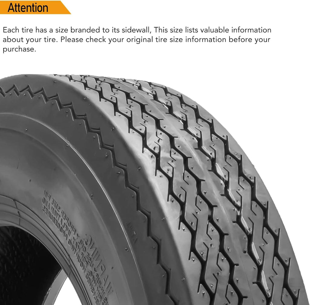Garvee 4 PCS Trailer Tires 5.3-12 530-12 6PR Load Range C 12'' Rim Agricultural Terrain Towing Black