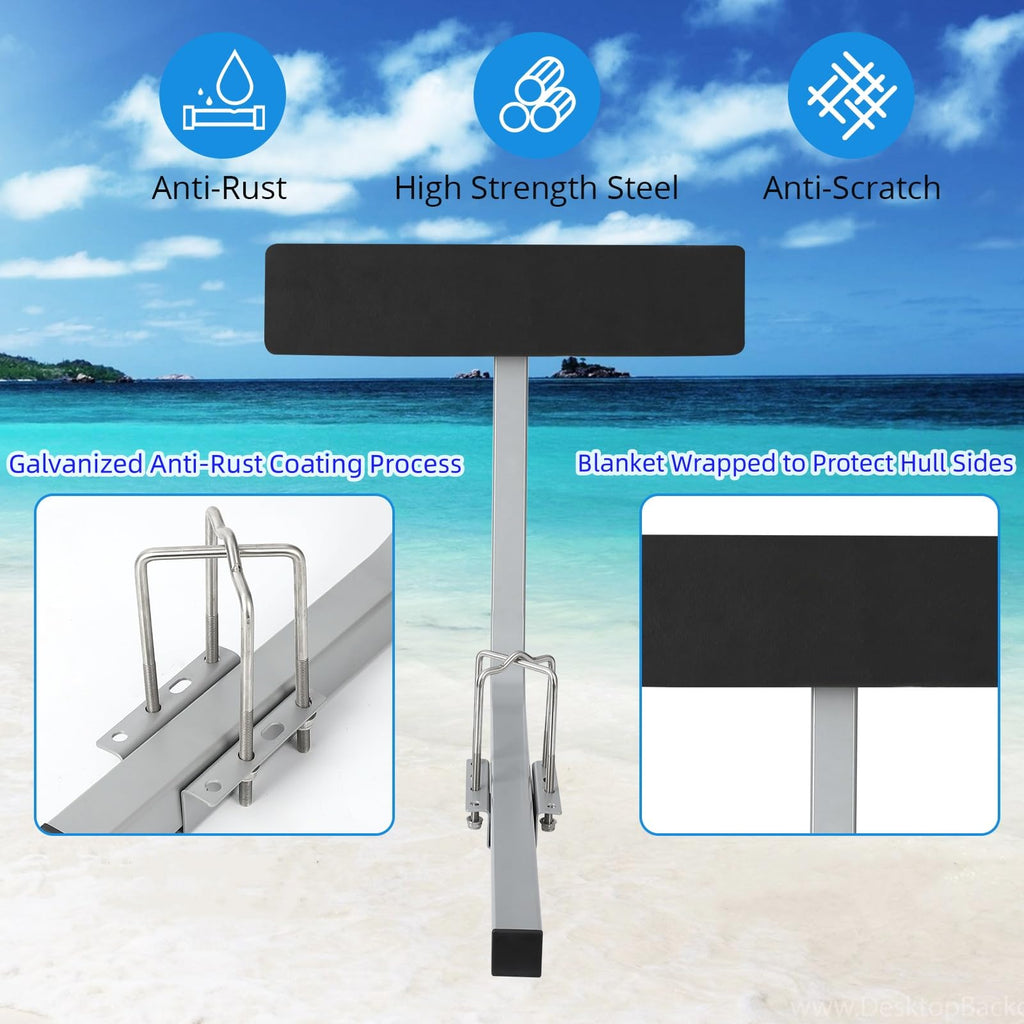Garvee Boat Trailer Guides, 20" Inch Carpeted Guide On Tilting Side Bunks, 2 Foot Bunk Boards Kit, for High Beam, Box or C-Channel Trailers with Mounting Frames and Hardware