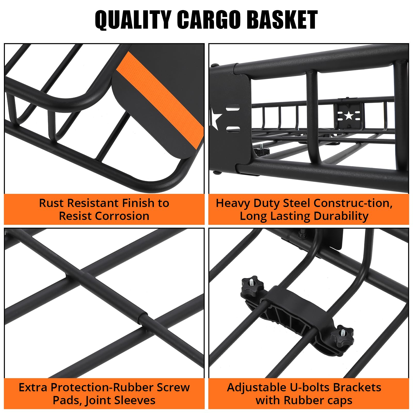 Garvee Roof Rack Cargo Basket 51"x36"x5" + Waterproof Cargo Bag 15 Cubic Feet - High Capacity, Premium Material, 200 LBS Capacity, Universal Carrier for SUV, Truck, Perfect for Travel