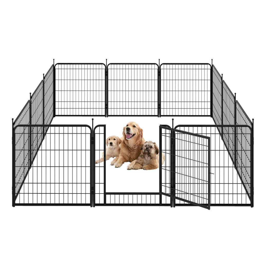 Garvee Dog Playpen 32" Height 8 Panels Pet Exercise Pen with Automatic Gravity Lock Doors, Portable Pet Play Yard Gate