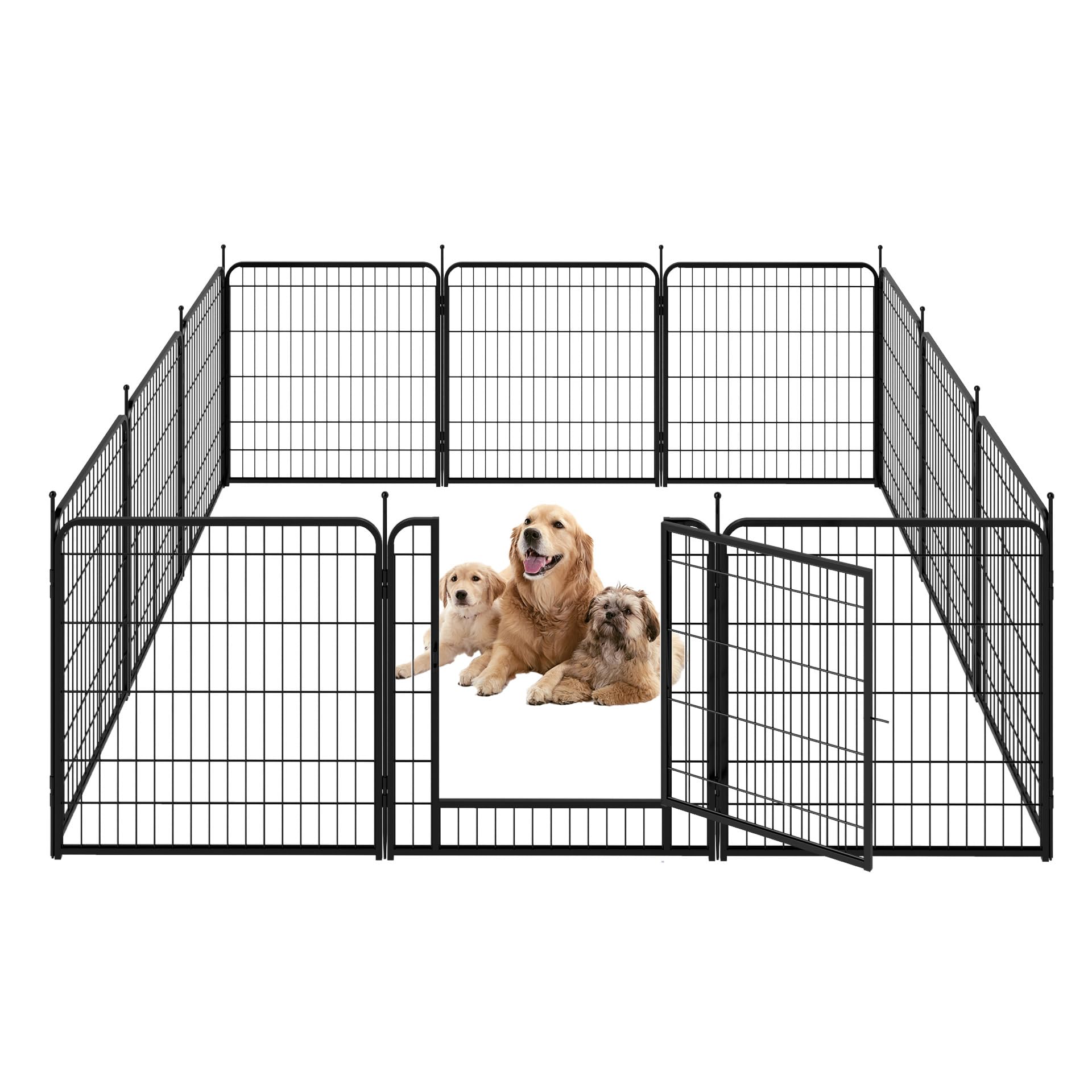 Garvee Dog Playpen 32" Height 8 Panels Pet Exercise Pen with Automatic Gravity Lock Doors, Portable Pet Play Yard Gate