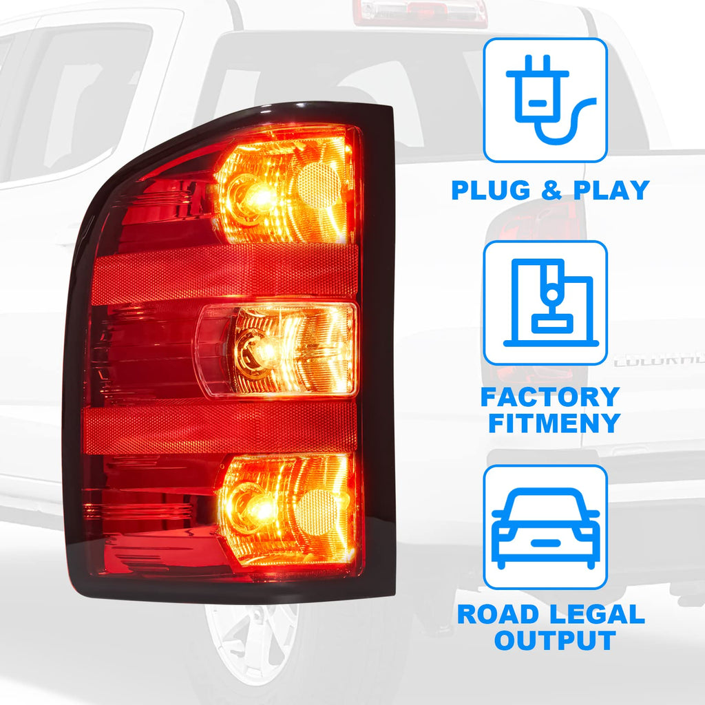 Garvee 07-14 Silverado/Sierra 3500HD Driver Tail Light Ruby Red