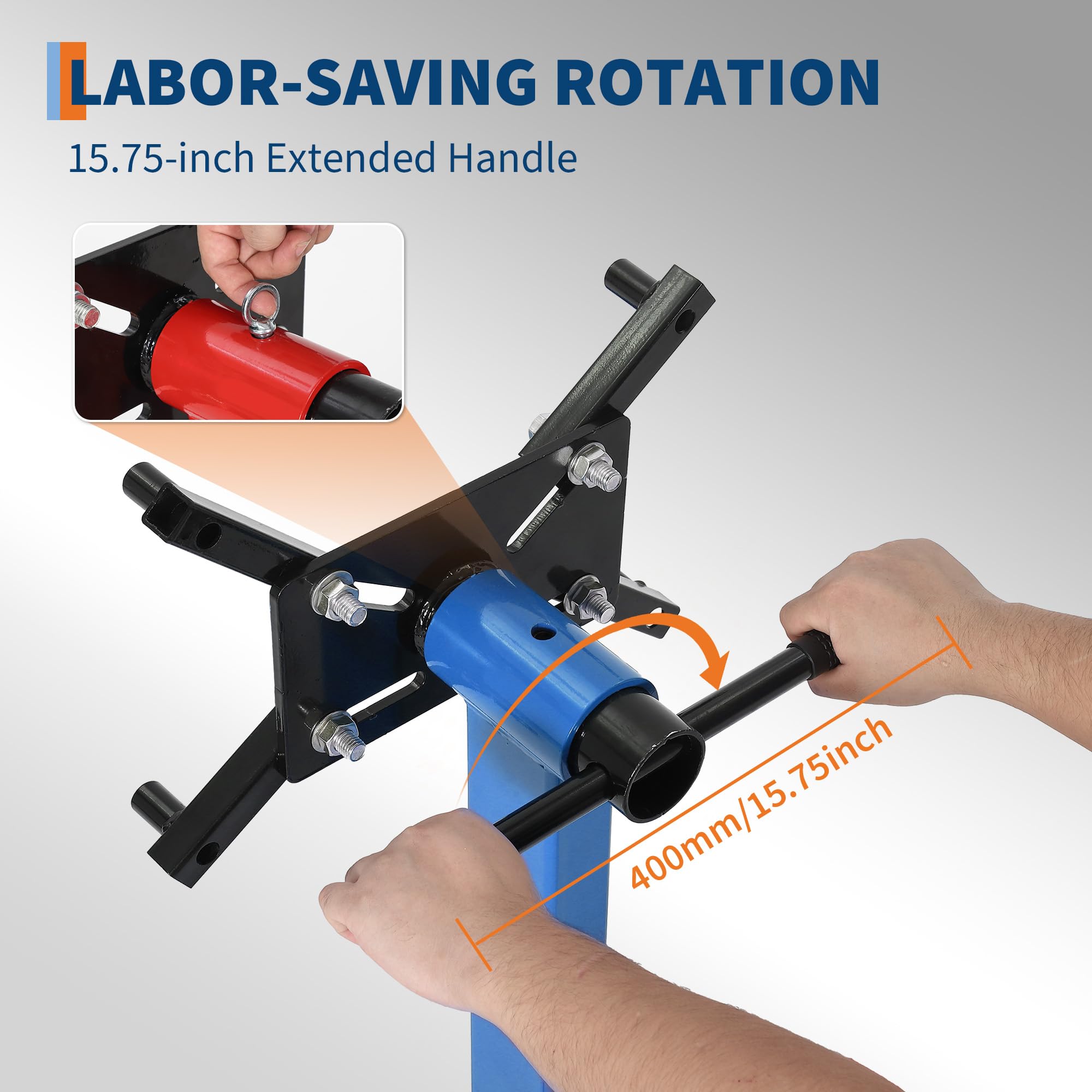 Garvee Engine Stand 1300 LBS Rotating Motor Stand with 360° Rotating Head, Adjustable Arms, Casters for Vehicle Maintenance, Auto Repair, Steel, Black
